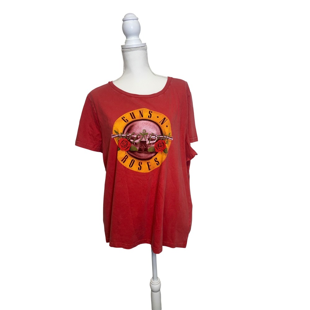 Lucky Brand Guns‎ N' Roses Women's XXL Red Short Sleeve Graphic T-Shirt